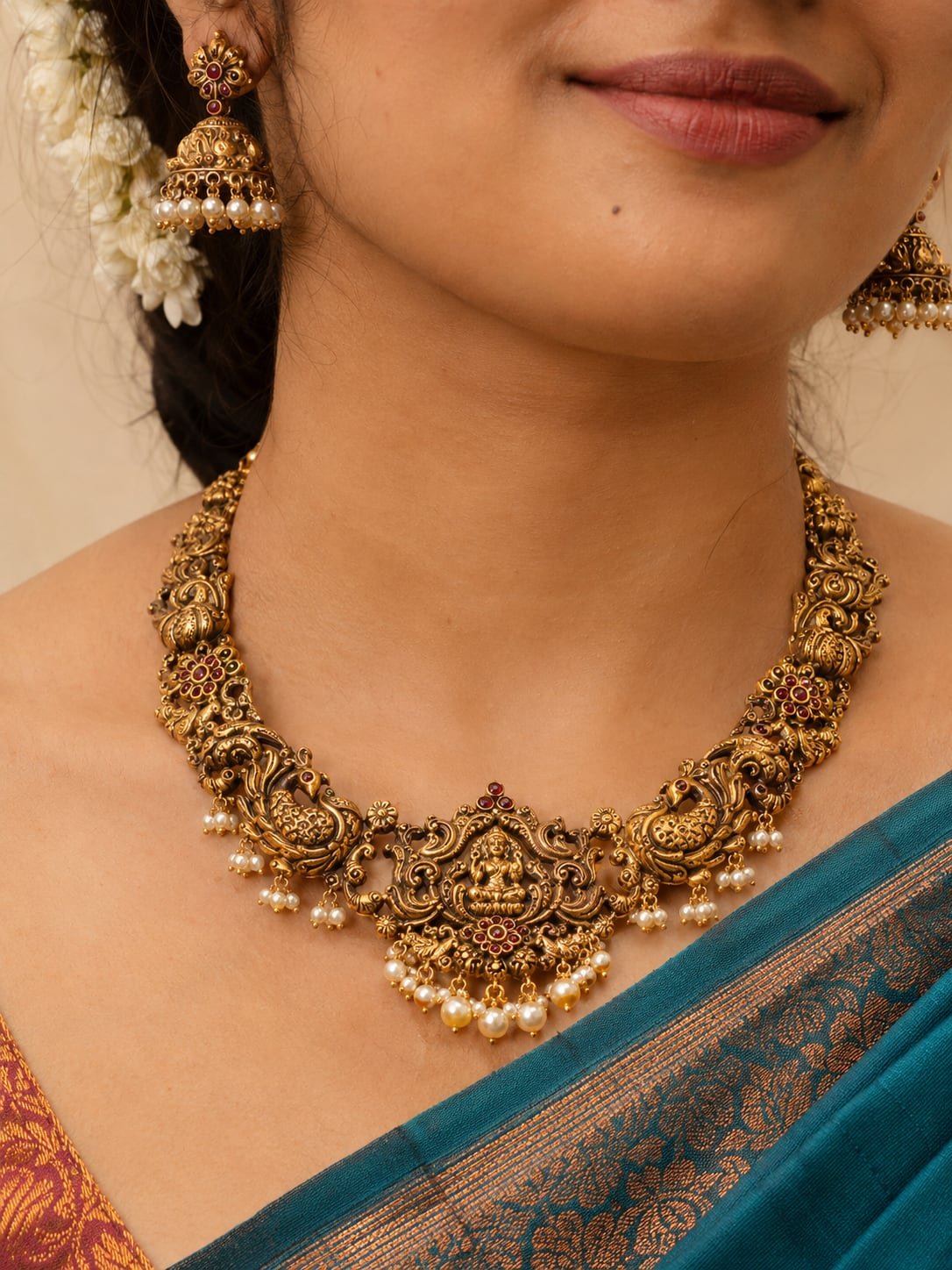 Antique Peacock Necklace Set
