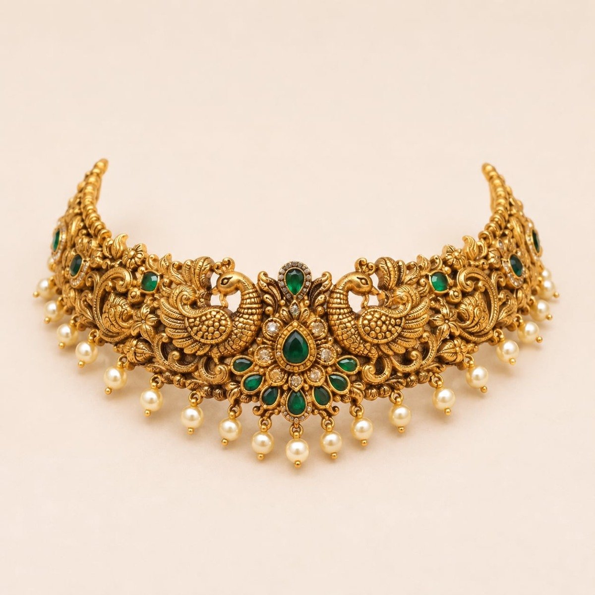 Peacock Nakshi Choker